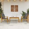 vidaXL 3 Piece Garden Lounge Set with Cushions Solid Wood Acacia