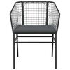 vidaXL 7 Piece Garden Dining Set with Cushions Black Poly Rattan Glass