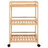 vidaXL Kitchen Trolley with Wheels Natural 46 x 38 x 76 cm Bamboo