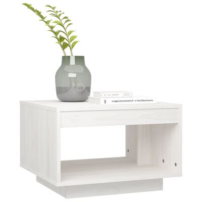 vidaXL Coffee Table White 50x50x33.5 cm Solid Pinewood