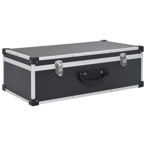 vidaXL CD Case for 80 CDs Aluminium ABS Black