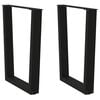 vidaXL Dining Table Legs V-Shape 2 pcs Black 60x(72-73.3) cm Steel