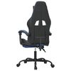 vidaXL Gaming Chair with Footrest Black and Blue Faux Leather