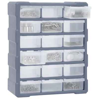 vidaXL Multi-drawer Organiser with 18 Middle Drawers 38x16x47 cm