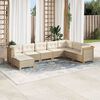 vidaXL 8 Piece Garden Sofa Set with Cushions Beige Poly Rattan