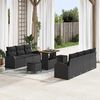 vidaXL Garden Sofa Set with Cushion with Storage 10 pcs Black