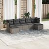 vidaXL 7 Piece Garden Sofa Set with Cushions Grey Poly Rattan