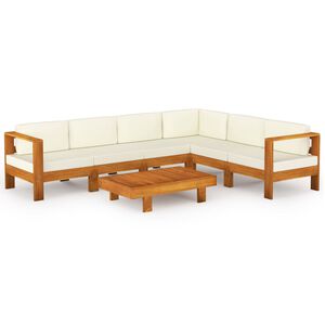 vidaXL 7 Piece Garden Lounge Set with Cushions 100x60 cm Acacia Wood