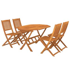 vidaXL 5 Piece Garden Dining Set Solid Acacia Wood