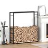 vidaXL Firewood Rack Matt Black 110x28x116 cm Steel