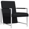vidaXL Armchair with Chrome Feet Black Faux Leather