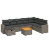 vidaXL 9 Piece Garden Sofa Set with Cushions Grey Poly Rattan