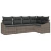 vidaXL Sofa Set 5 pcs Grey [Synthetic]: Poly Rattan