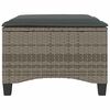 vidaXL Garden Stools with Cushions 2 pcs Grey 55x55x36 cm Poly Rattan