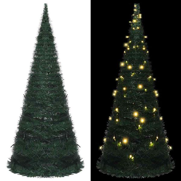 vidaXL Pop-up String Artificial Pre-lit Christmas Tree Green 150 cm