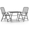vidaXL 3 Piece Garden Dining Set Expanded Metal Mesh Anthracite