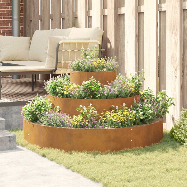 vidaXL Garden Planter Brown 120 x 120 x 20 cm Weathering Steel