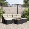 vidaXL 7 Piece Garden Sofa Set with Cushions Black Poly Rattan