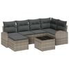 vidaXL Sofa Set with Cushion with Storage 7 pcs Grey Poly Rattan