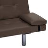 vidaXL Sofa Bed with Two Pillows Brown Faux Leather