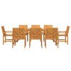 vidaXL Garden Dining Set 9 pcs Brown Solid Acacia Wood