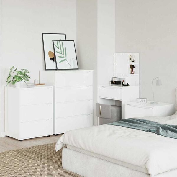 vidaXL Storage Cabinet High Gloss White 60 x 48 x 81 cm