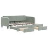 vidaXL Daybed with Trundle&Drawers without Mattress Light Grey 90x190 cm