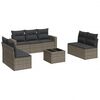 vidaXL 8 Piece Garden Sofa Set with Cushions Grey Poly Rattan