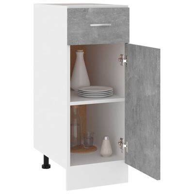 vidaXL Drawer Bottom Cabinet Concrete Grey 30x46x81.5 cm Engineered Wood