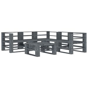 vidaXL 6 Piece Garden Pallet Lounge Set Wood Grey