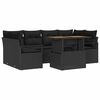 vidaXL Garden Sofa Set 7 pcs Black Poly rattan