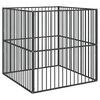 vidaXL Dog Playpen 4 Panel Black Galvanised Steel