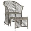vidaXL 2 Piece Garden Lounge Set with Cushions Grey Poly Rattan