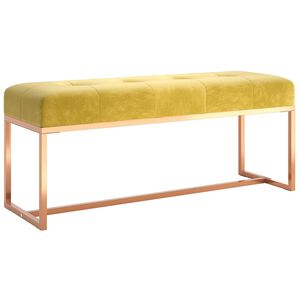 vidaXL Bench Mustard Yellow 110x36x45 cm Velvet