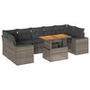 vidaXL 8 Piece Garden Sofa Set with Cushions Grey Poly Rattan
