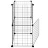 vidaXL 8-Panel Pet Cage with Door Black 35x35 cm Steel