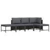 vidaXL 5 Piece Garden Sofa Set with Cushions Grey Poly Rattan