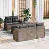 vidaXL Garden Sofa Set Grey Poly Rattan