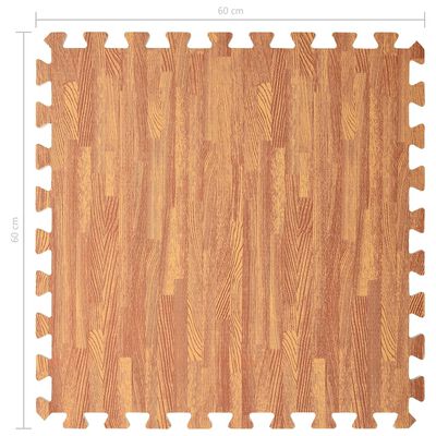 vidaXL Floor Mats 6 pcs Wood Grain 2.16 ㎡ EVA Foam