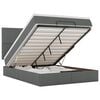 vidaXL Ottoman Bed with Mattress & LEDs Dark Grey Queen Fabric