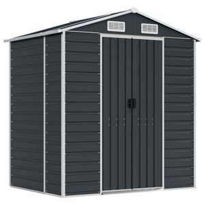 vidaXL Garden Shed Anthracite 191x130x198 cm Galvanised Steel