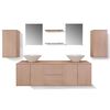 vidaXL Nine Piece Bathroom Furniture and Basin Set Beige