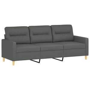 vidaXL 3-Seater Sofa Dark Grey 180 cm Fabric