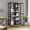 vidaXL Highboard Black 85x40x180 cm Glass and Steel