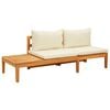 vidaXL 4 Piece Garden Lounge Set with Cream White Cushions Acacia Wood