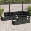 vidaXL Garden Sofa Set with Storage Black Poly rattan