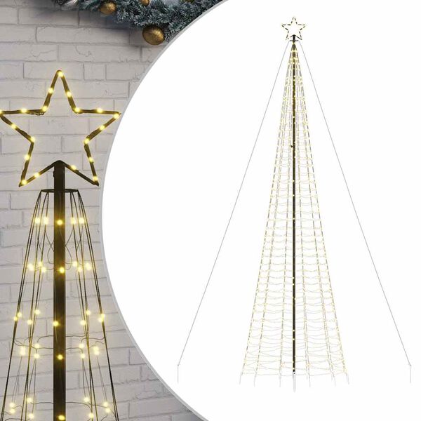 vidaXL LED Christmas Tree with Spikes 1534 LEDs Warm White 500 cm