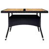 vidaXL 9 Piece Garden Dining Set Poly Rattan and Acacia Wood Black