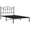 vidaXL Metal Bed Frame without Mattress with Headboard Black 107x203cm
