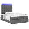 vidaXL Ottoman Bed with Mattress & LEDs Dark Grey King Single Fabric